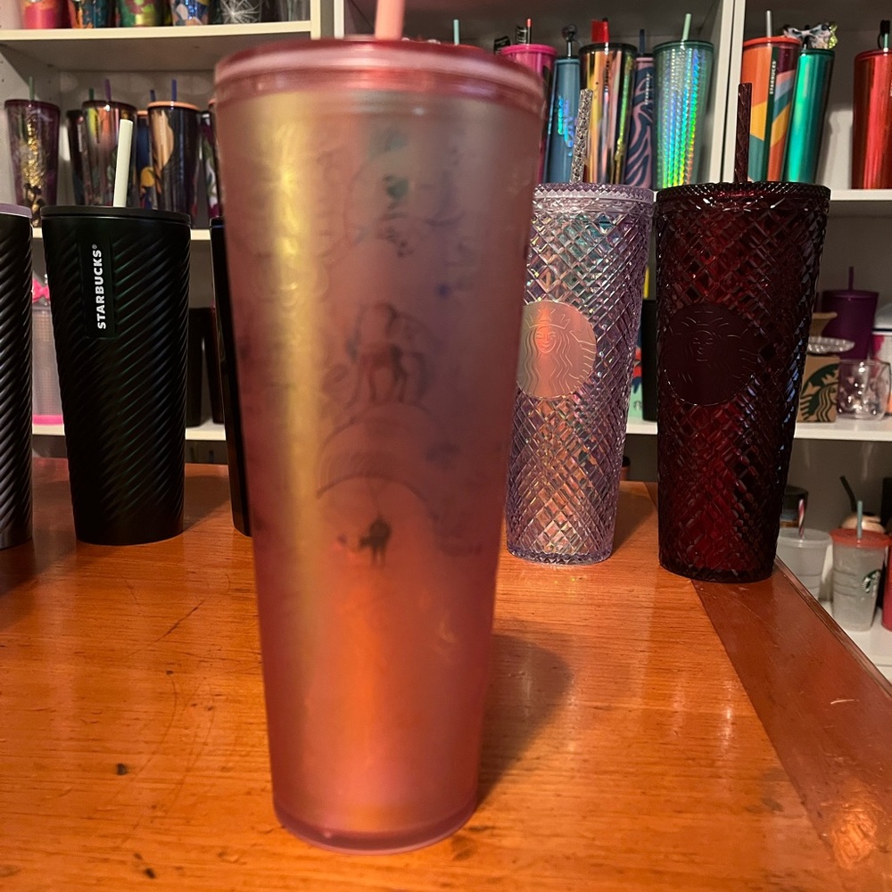Starbucks Holiday Soft touch Lace Rose pink